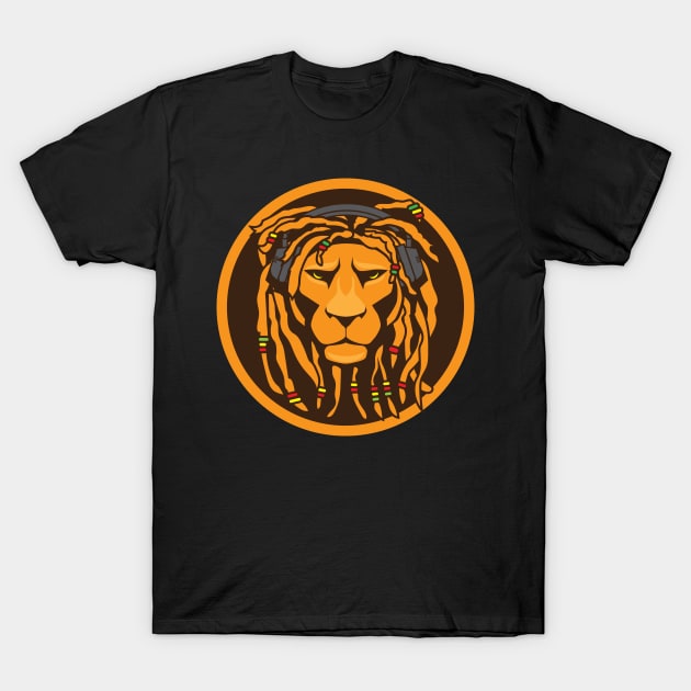 Rasta Lion Face T-Shirt by Baggss